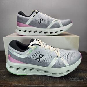 NEW ON Cloudsurfer Mens Size 9.5 Comfy Running Shoes Sneaker Gym Gray Pink Green